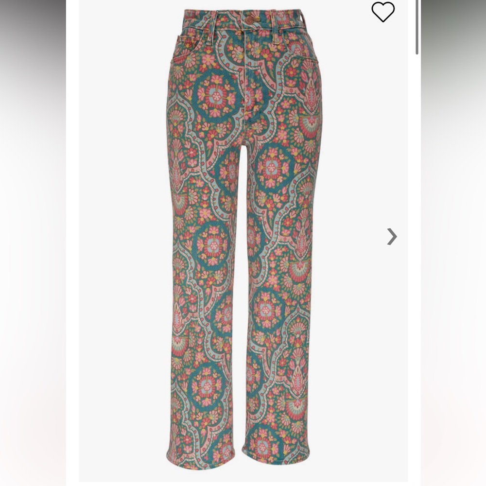 MOTHER The Rambler Straight Leg Zip Ankle Jeans / Floral Size 27 / Small-Medium